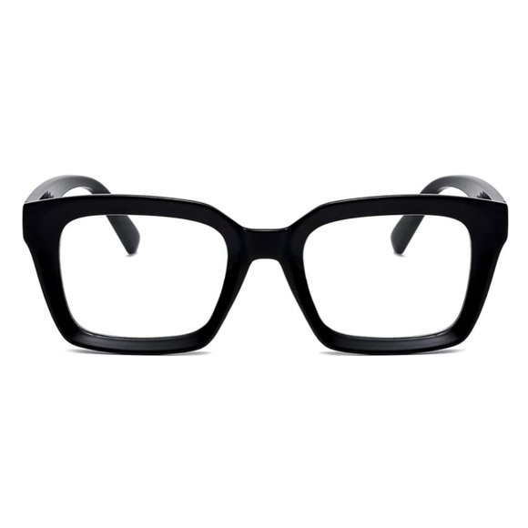 Women Men Thick Chunky Square Frame Retro Clear Lens Classic Eye Glasses - Picture 5 of 9